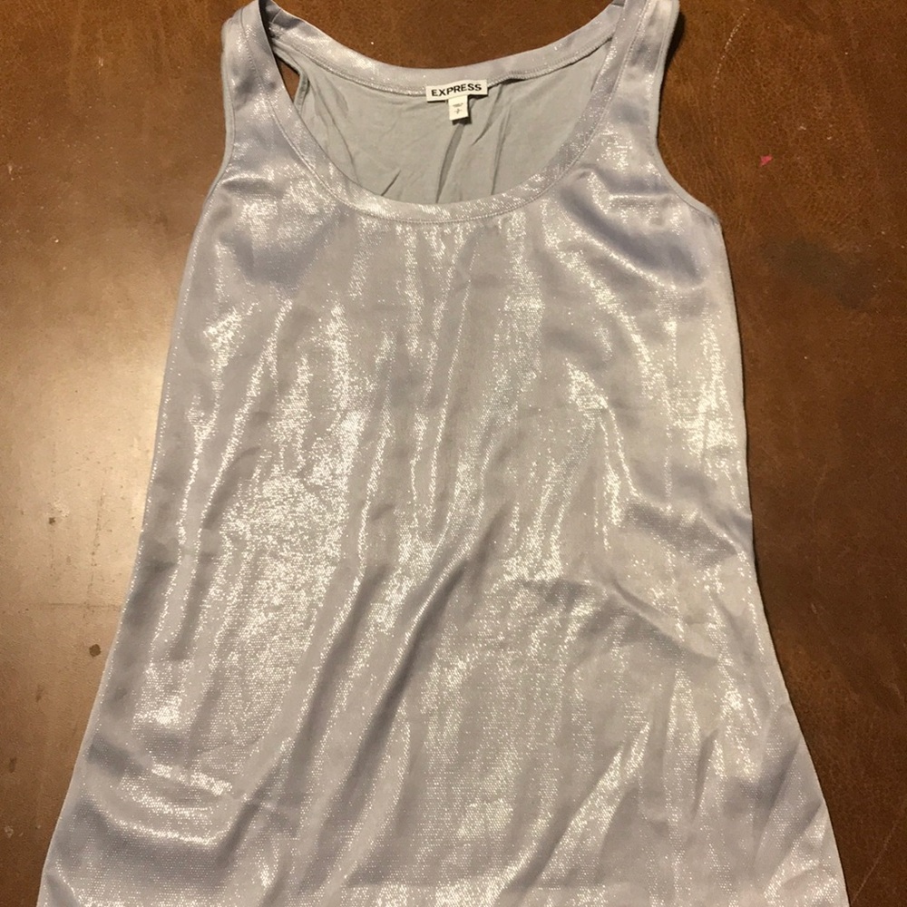 Shiny Silver Tank Top
